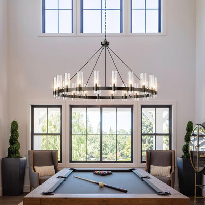 Dhreej 20 - Light 60''Glass LED Wagon Wheel Chandelier