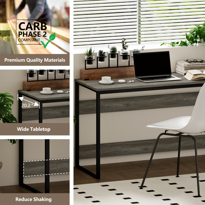 Poste de travail compact Modern Home, Gris chêne français