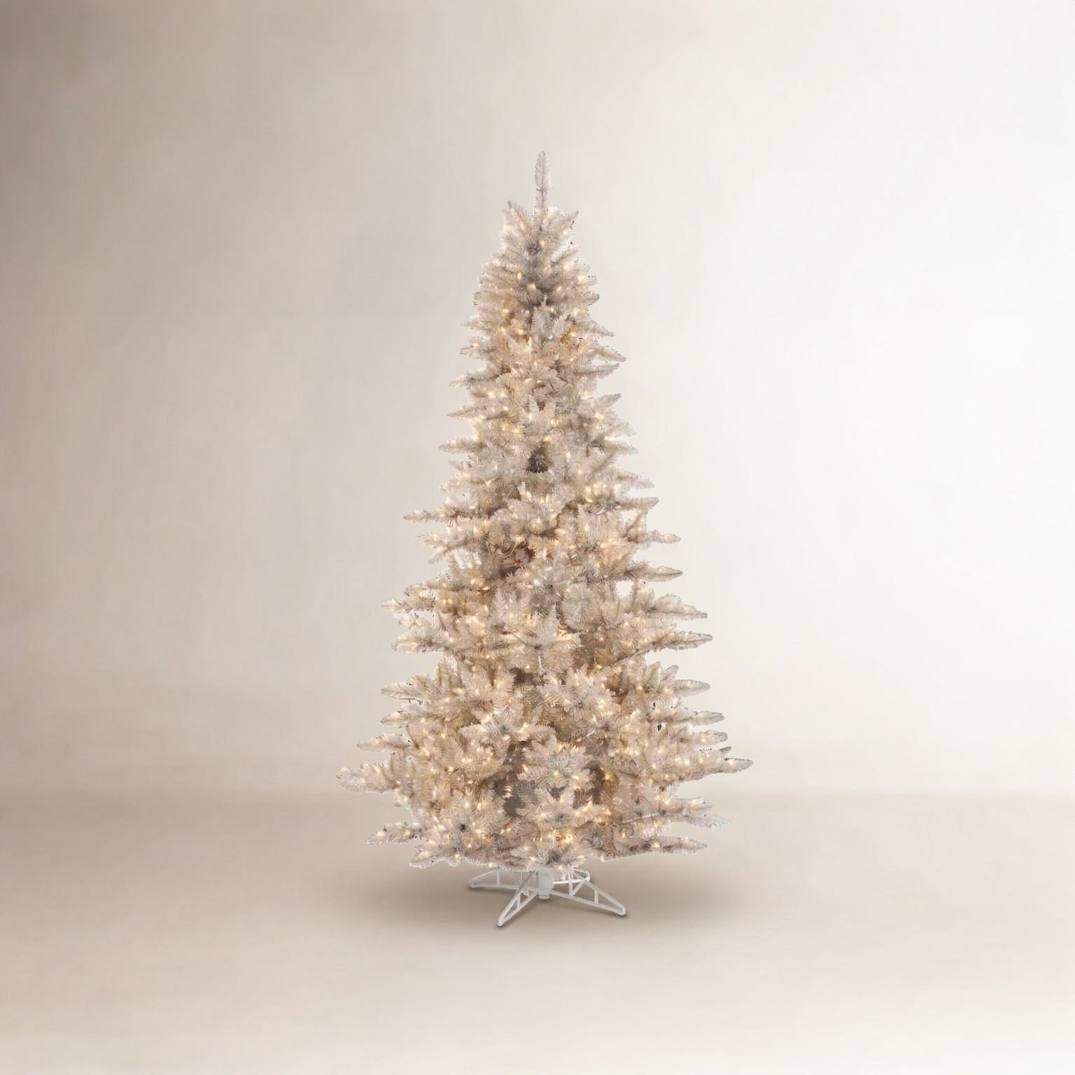 Silver 6.5' Pre-Lit Fir Christmas Tree, 6.5'