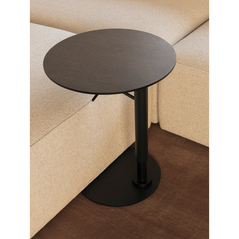Branch Solid Wood End Table, Charcoal Linoleum