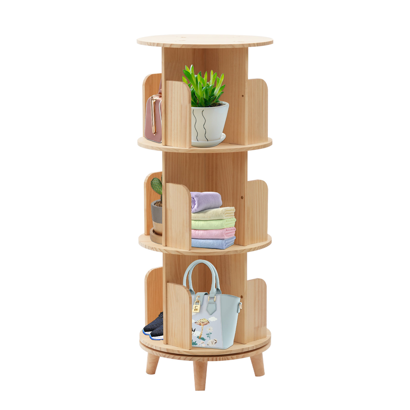Corrigan Studio Kamaia 360° Rotating Bookcase Book Storage Shelf