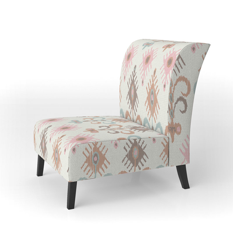 Fauteuil de chambre crème à motif crème