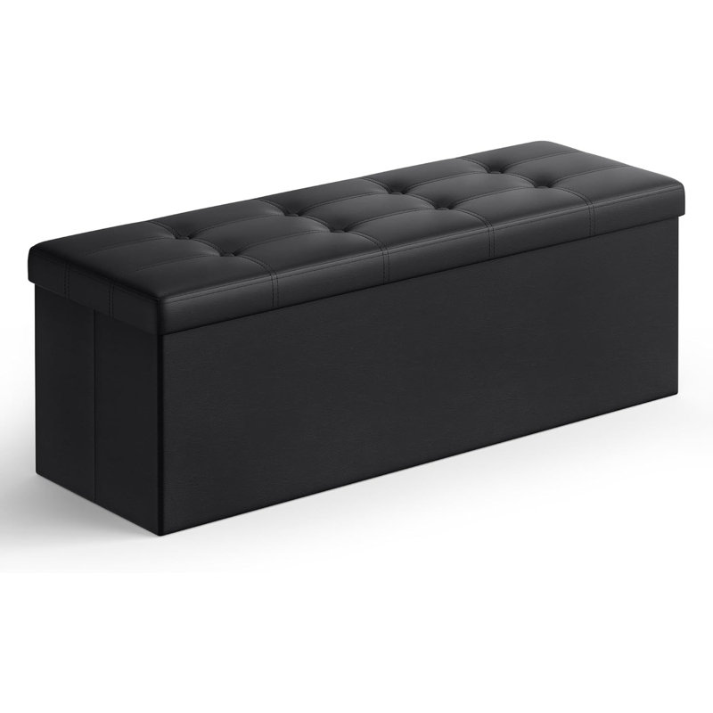 Banc de rangement avec repose-pieds 43 pouces