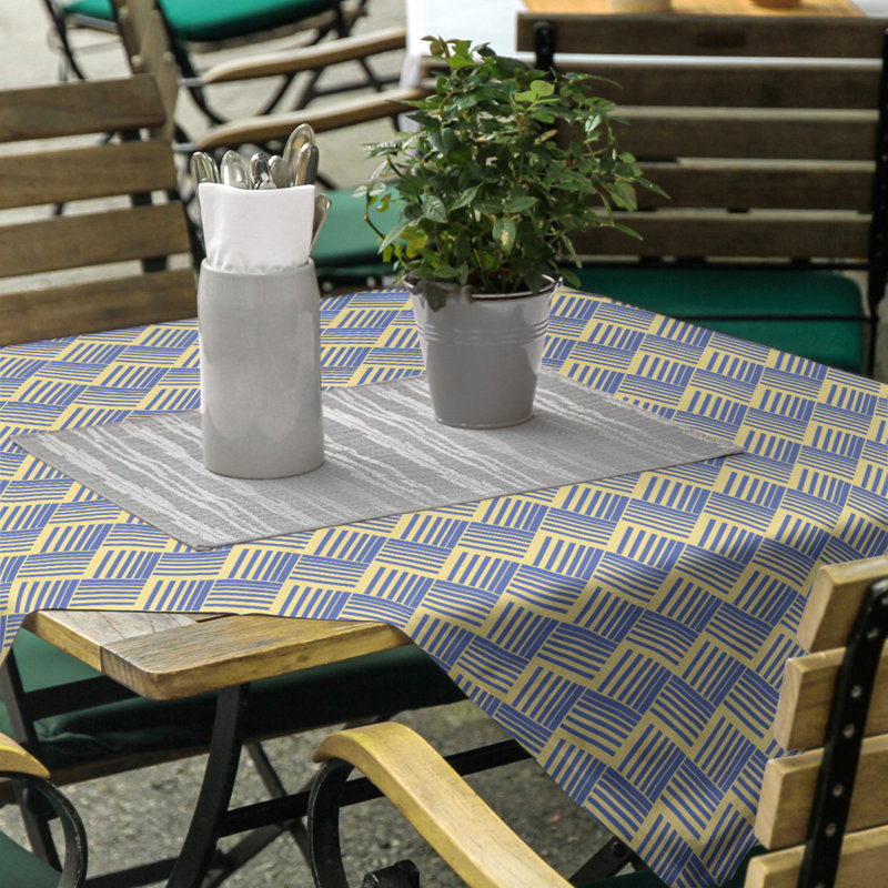 Rayures nattes classiques Nappe, Jaune/bleu
