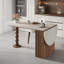Ensemble de table de salle à manger extensible 5 pièces avec rangement et chaises en cuir, table de salle à manger extensible ovale avec 4 chaises rembourrées en cuir