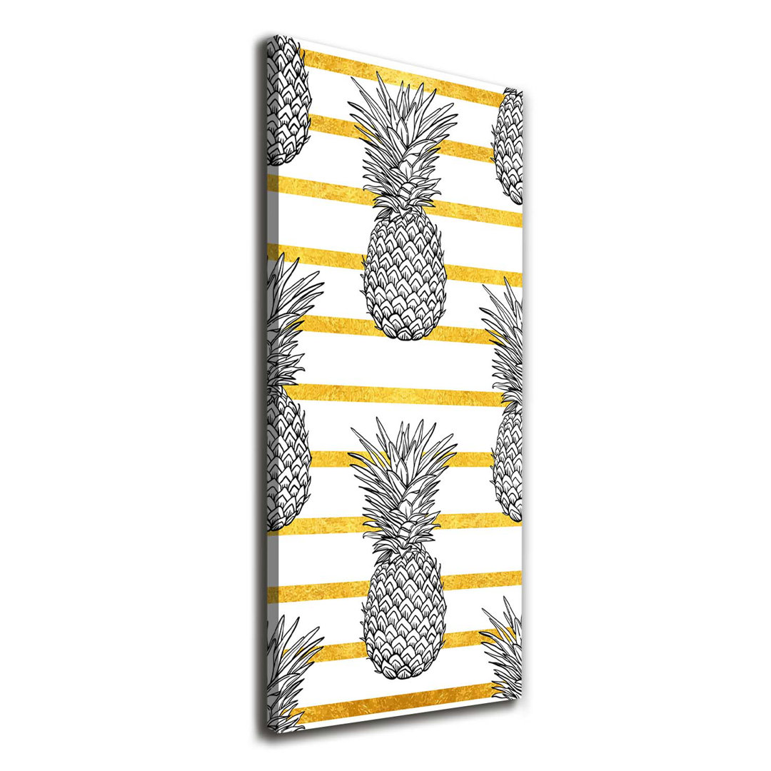 Ananas Streifen - Kunstdrucke auf Segeltuch