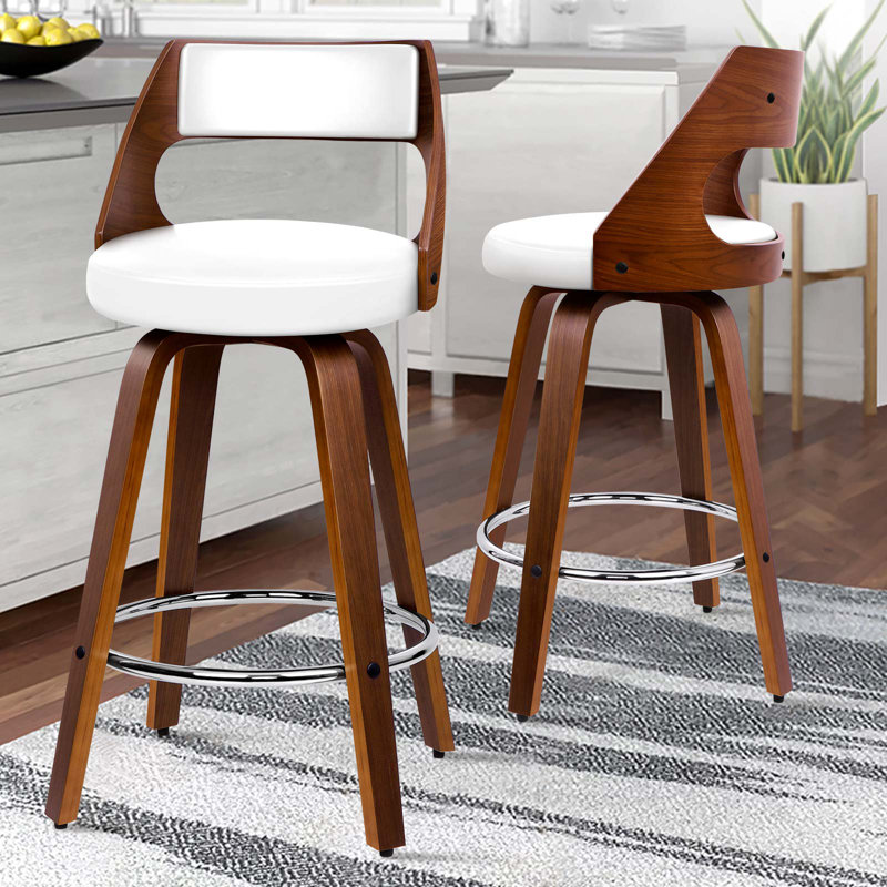 Strine Swivel Bar Stool, White