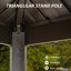 Pavillon de jardin 8 '6' en aluminium avec structure stable, double toit et 2 tablettes de couverts pratiques - brun 6 ', métal, pour poste de travail extérieur
