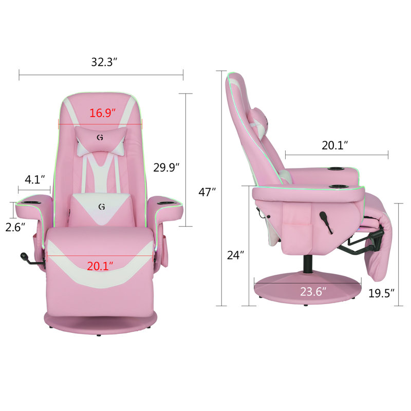 Fauteuil de jeu Queen Throne Racing, Rose