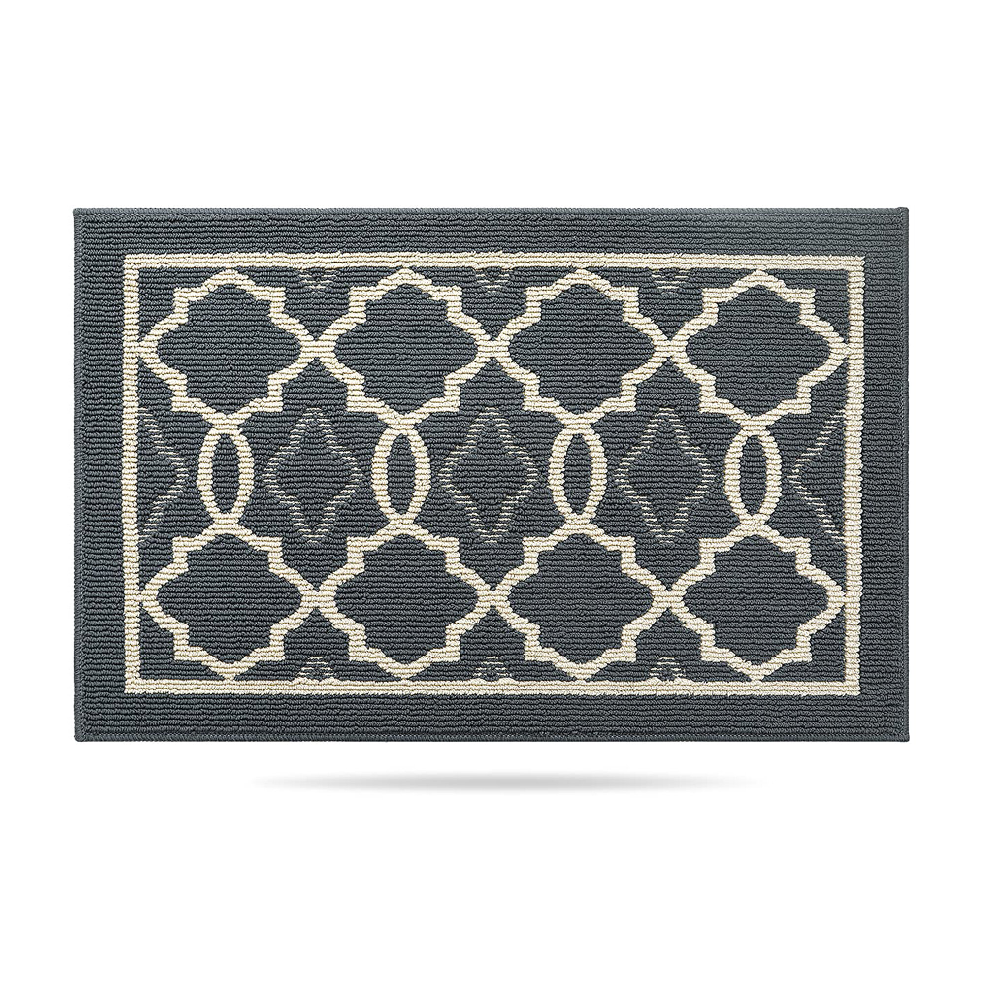 Mangram Non-Slip Outdoor Indoor Doormat Red Barrel Studio Color: Dark Gray, Mat Size: 24 W x 35 L