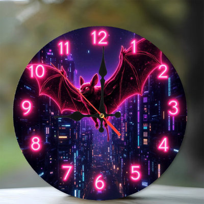 Horloge murale Neon Bat