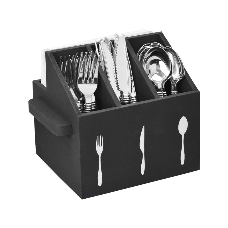 Ethbinium Wood Rectangle Flatware Caddy