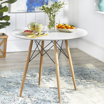 Akaash Round Solid Wood Base Dining Table
