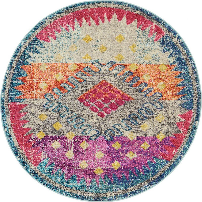 Abstract Indoor Rug, Round 4'