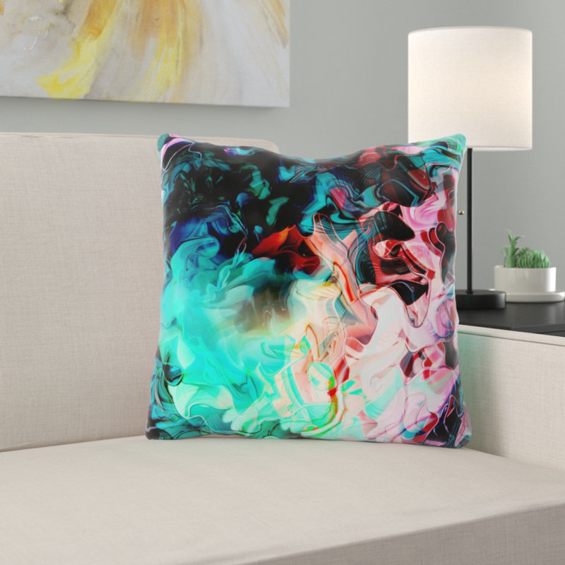 Floral Reversible Throw Pillow, Microsuede, Indoor, Ligh Blue/Baby Pink