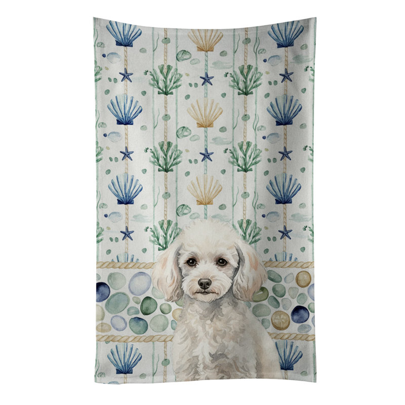 Serviette de cuisine miniature, Caniche blanc miniature