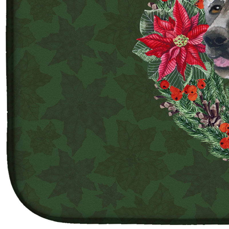 Tapis de séchage en couronne american akita poinsetta