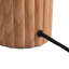 Lampe de table d'appoint Tambo - Finition bois de noyer foncé, laiton patiné, abat-jour en verre opale blanc-121541971