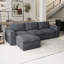 Canapé en forme de L à large éponge en osier à compression 3 pièces Boneless, sans assemblage requis-319433466