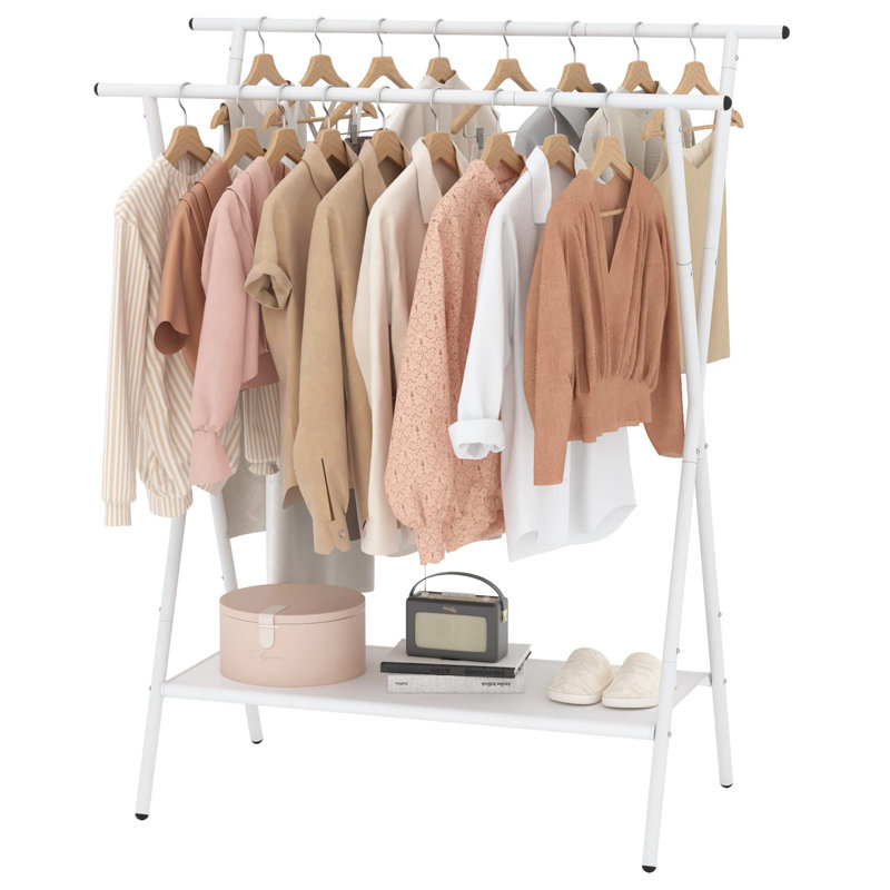 Portant à vêtements en plastique Niyahna, Blanc