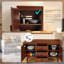 Buffet Mid-Century moderne avec cadre en bois massif, 2 portes, 3 tiroirs et tablettes réglables pour un rangement et une présentation polyvalents
