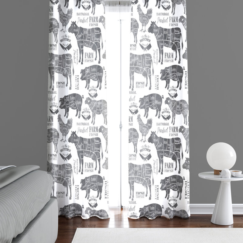 Semi Sheer Curtain Panel Pair, 40" W x 61" L