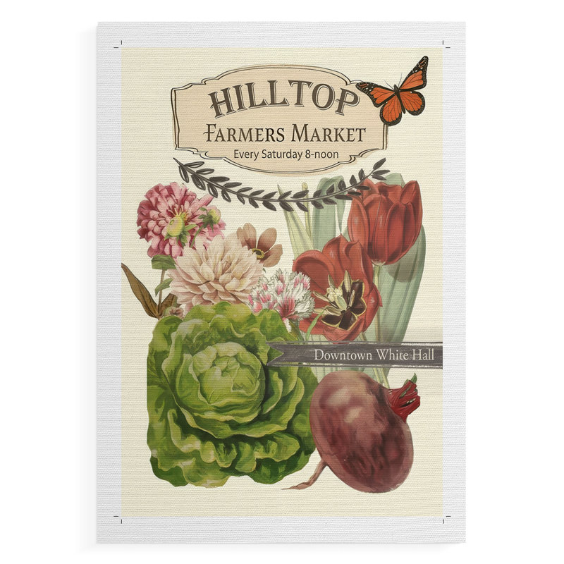 Blue Moon Farmers Market I - Impression sur toile seulement - NON-CADRE, H 12 po x l 8 po