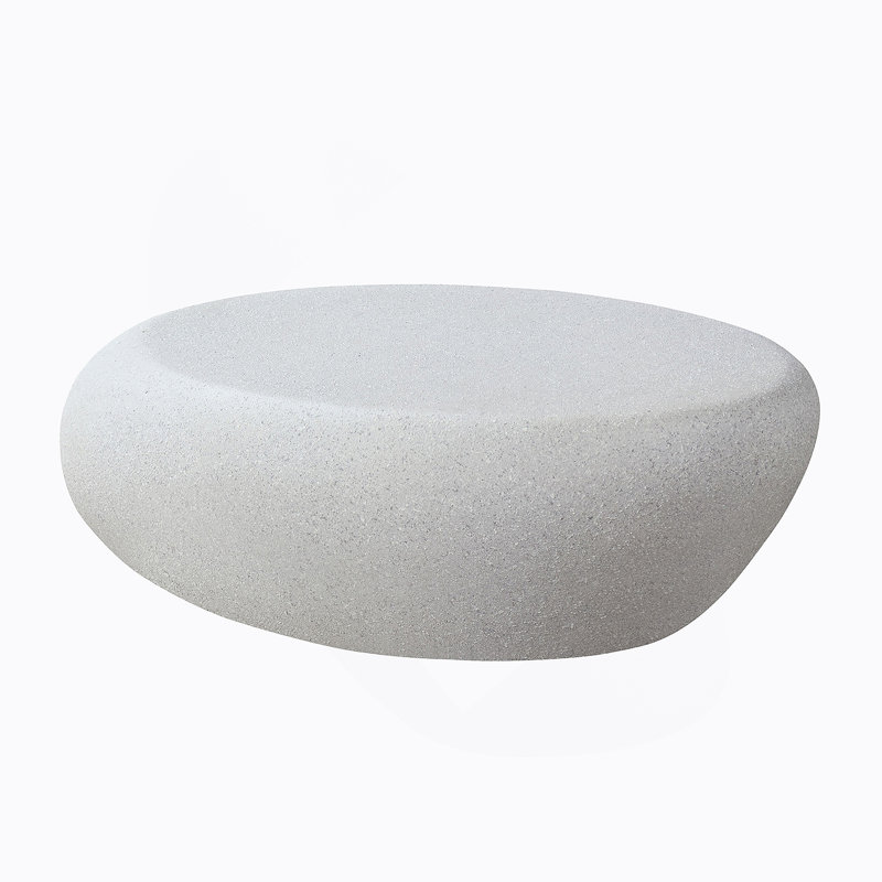 Table basse 43,31 po elliptique en fibre de verre pour salon Vintage