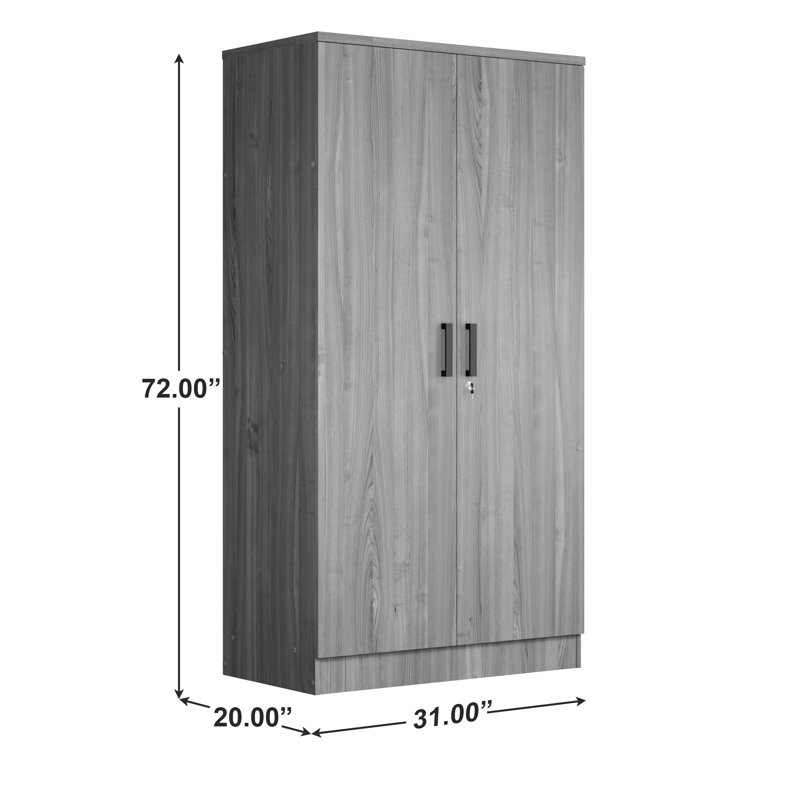 Armoire en bois manufacturé Schriver Harmony, gris