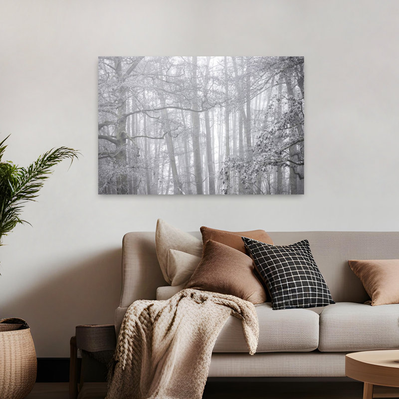 Art contemporain contemporain, paysage de forêt abstrait, H 32 po x l 48 po