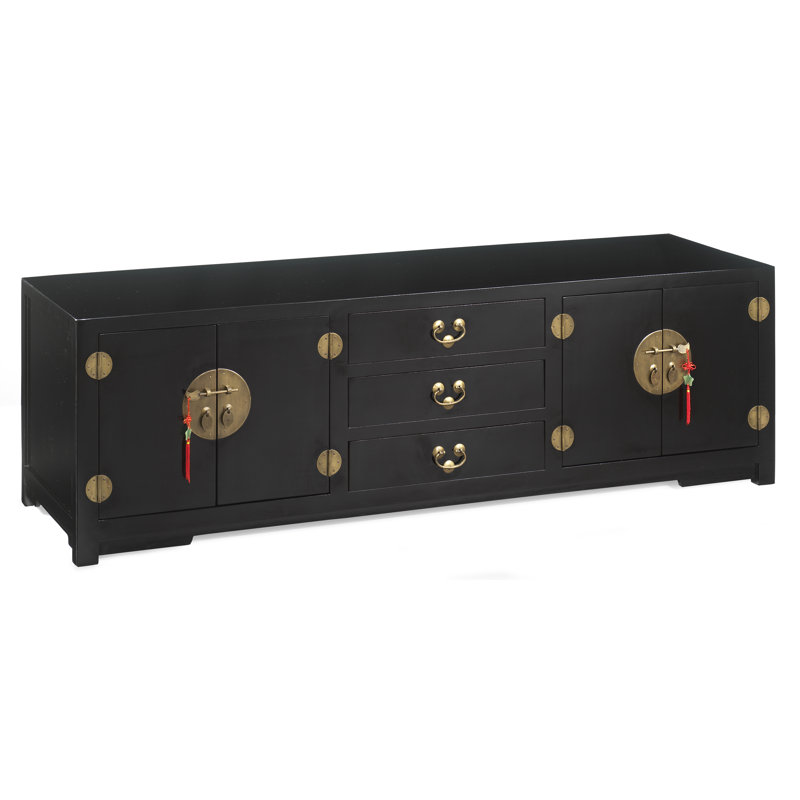 Hangzhou Unfinished TV Stand for TVs up to 78", Black Lacquer