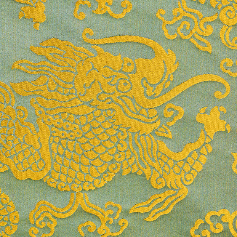 Tissu damassé Ruan Dragon, Or
