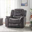 Design classique, tissu moelleux brun foncé, fauteuil inclinable oscillant