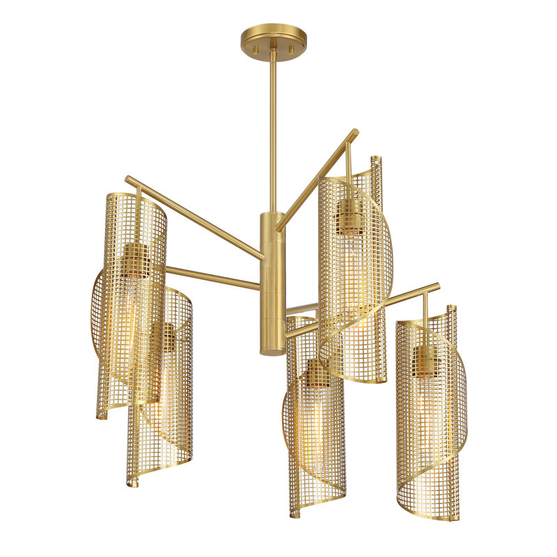 Nygaard 5-Light Chandelier in Brass, Brass