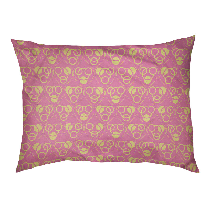Coussin pour chien Chen, Rose/jaune, Petit (l 28 po x P 18 po x H 6 po)