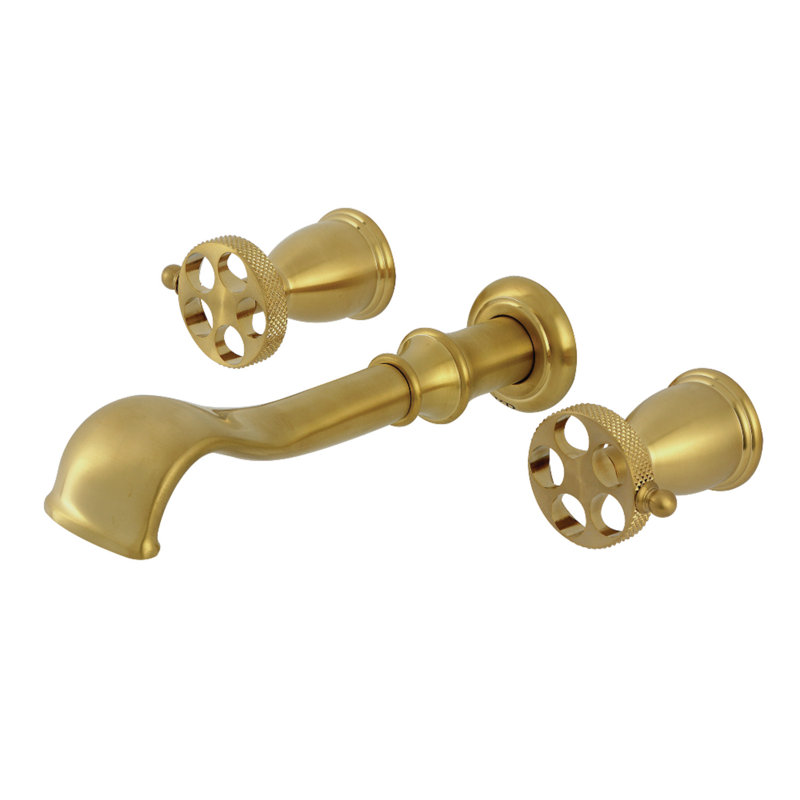 Robinet de baignoire romaine à deux poignées Kb5026RKX Kingston, Laiton brossé
