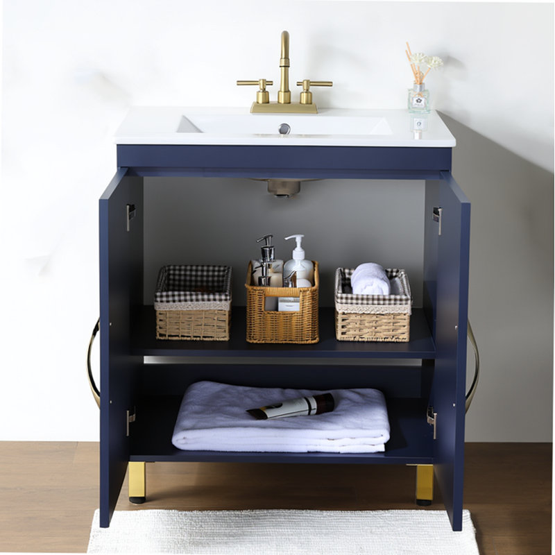 Meuble-lavabo simple 30 po avec plateau en céramique