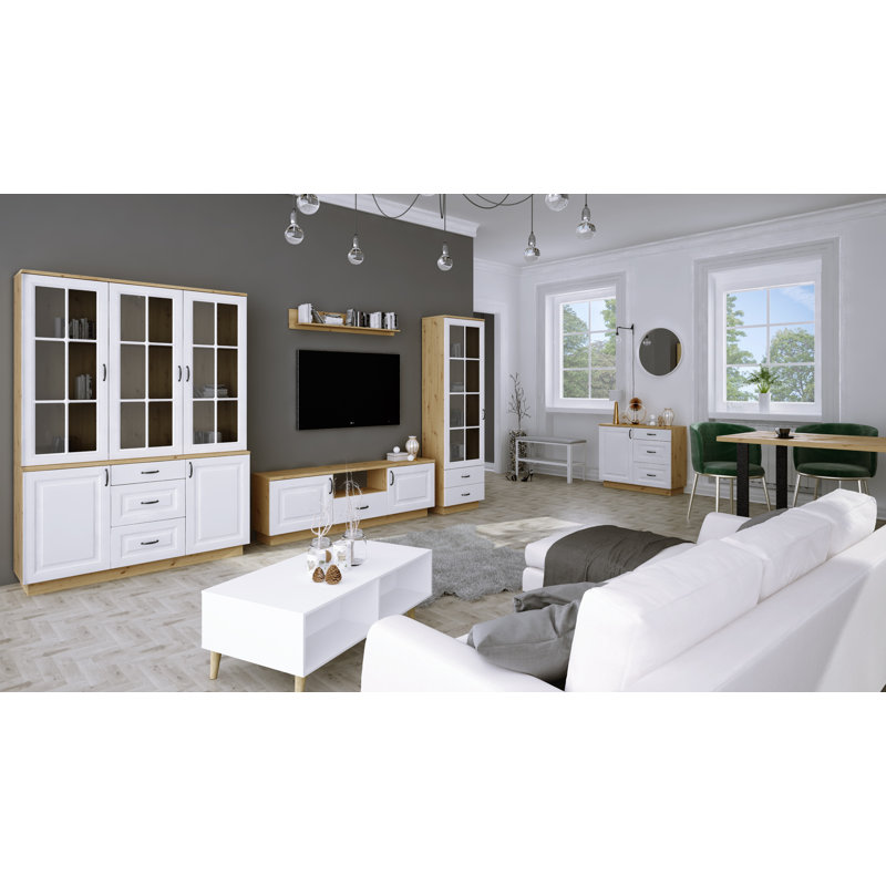 Devyne Display Cabinet, White/Brown
