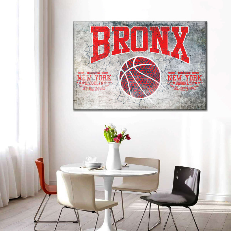 Bronx Basketball - impression sur toile tendue, H 34 po x l 51 po x P 1,25 po