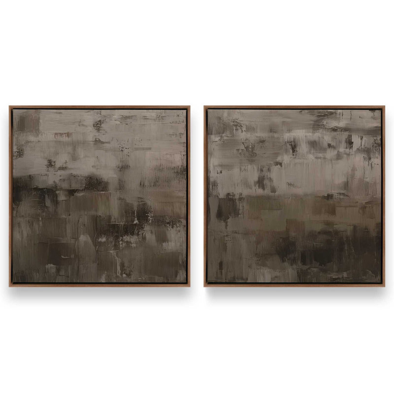 «Echoes of Shadow», ensemble de 2 impressions, Cadre flottant en noyer, 12 po x 12 po