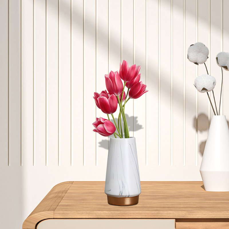 Vase de table en céramique Teonie, H 7,87 po x l 4,52 po x P 4,52 po