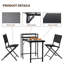 Ensemble bistro 3 pièces, ensemble de table pliable et chaises pliables, ensemble de mobilier d'extérieur