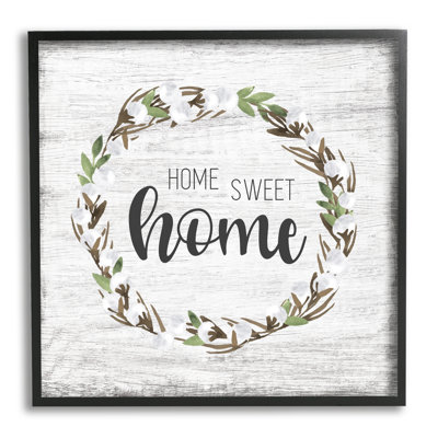 " Rustic Wreath Sweet Home Calligraphy Country Sign " by Natalie Carpentieri