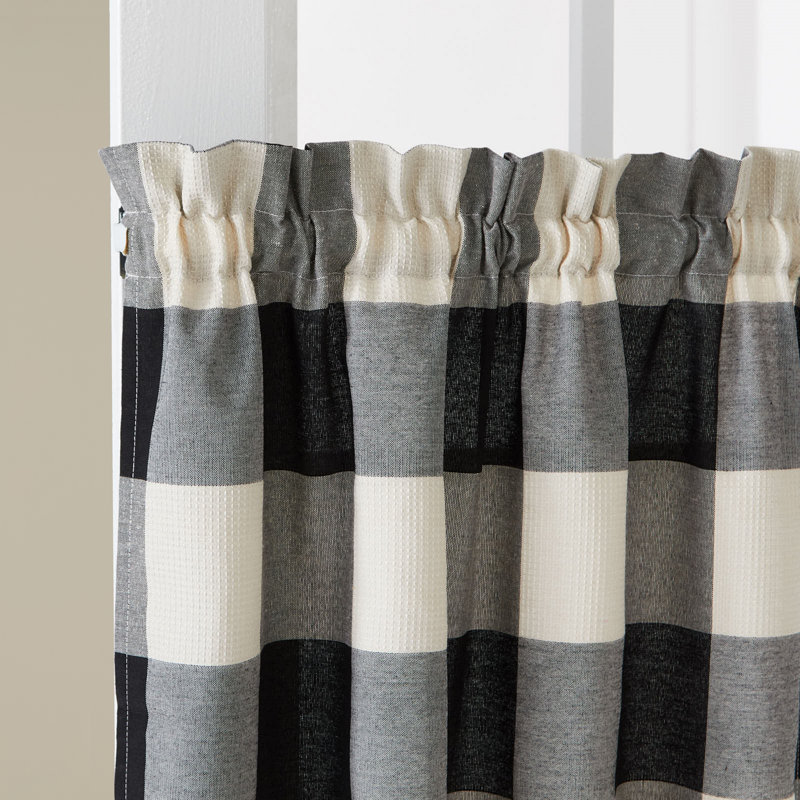 Northridge Plaid Tailored Kitchen Curtain, 57" W x 36" L