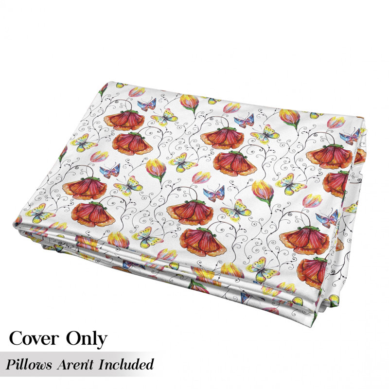 Housse de coussin d'extérieur Fleurs avec branches tourbillonnantes, H 2 po x l 27 po x P 88 po