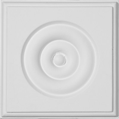 Endurathane Waltz Bullseye Plinth Block, 4 3/4"W x 4 3/4"H x 1 1/8"P, Factory Primed
