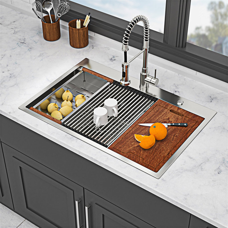 Topmount Drop In Kitchen Sink Double Bowl