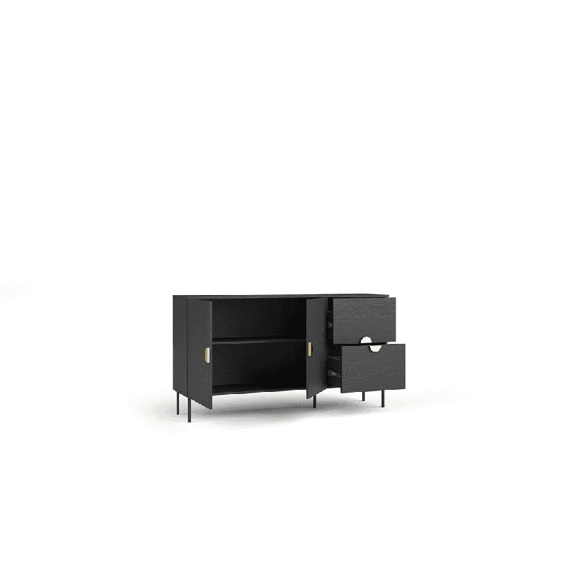 Taishmara 160cm Sideboard, Black Graphite/Gold