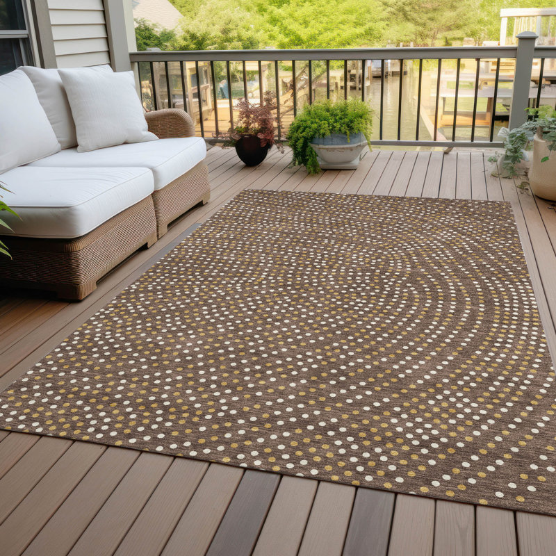Tapis d'intérieur / extérieur brun Mirelia , 10 pi x 14 pi