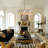 5-Light Modern Dimmable Chandelier with White and Gold Finish, Sputnik Wagon Wheel for Dining Room